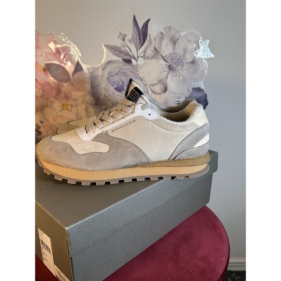 ALLSAINTS Rimini Low Top in Chalk White sneakers athletic running shoes suede - Picture 5 of 11